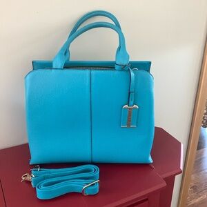 Silver Rose Blue Bag